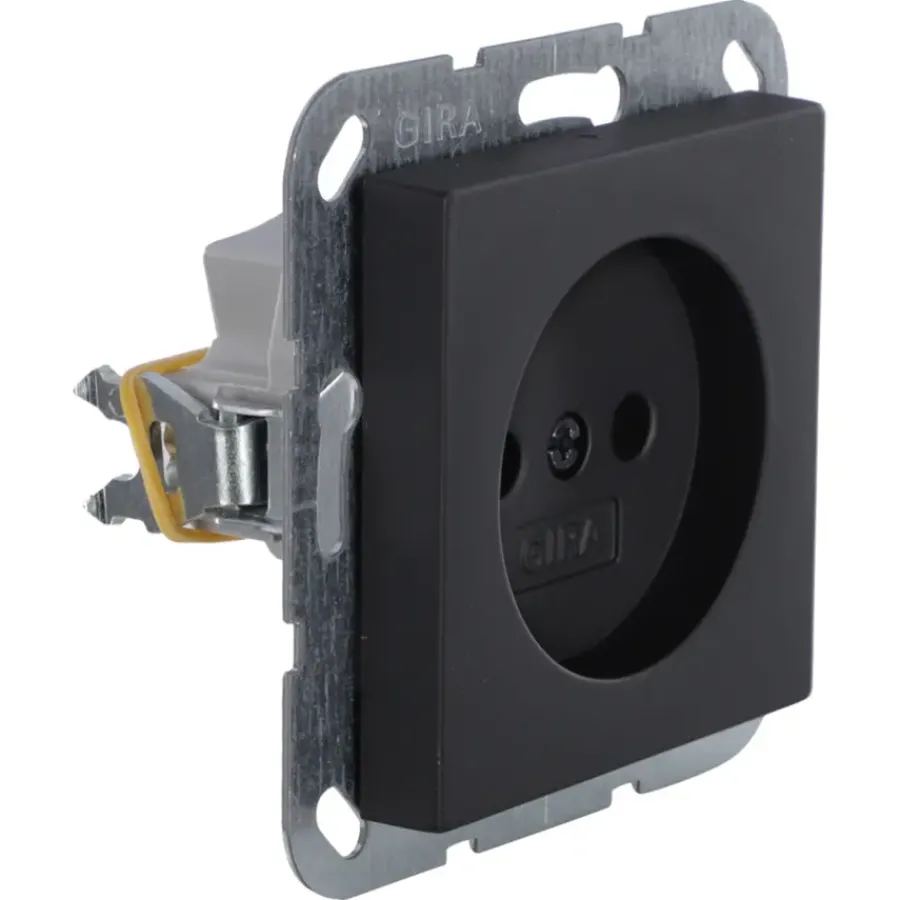 Gira E2 Inbouw Enkel Stopcontact Mat Zwart Outlet