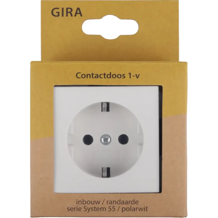 Gira ST55 inbouw enkel geaard stopcontact wit Online