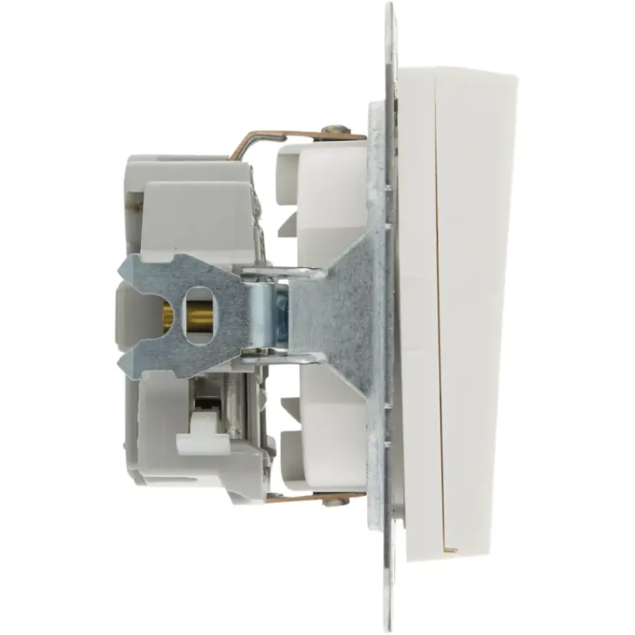 Gira ST55 inbouw enkel geaard stopcontact met klep wit Sale