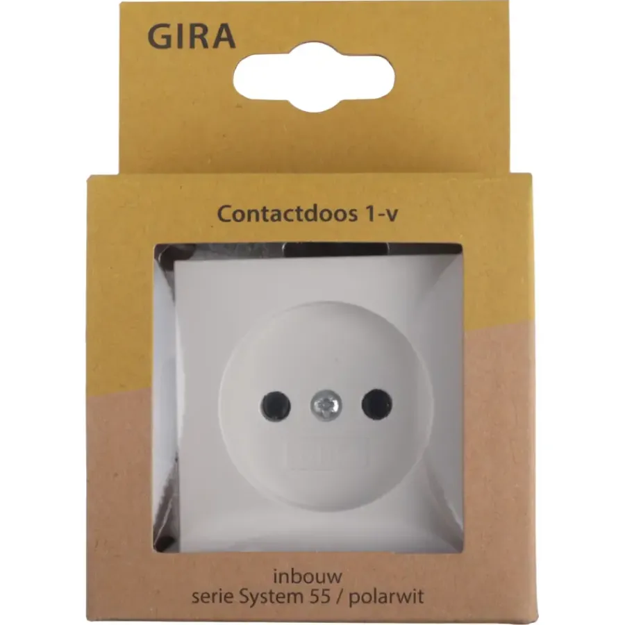 Gira ST55 inbouw enkel stopcontact wit New