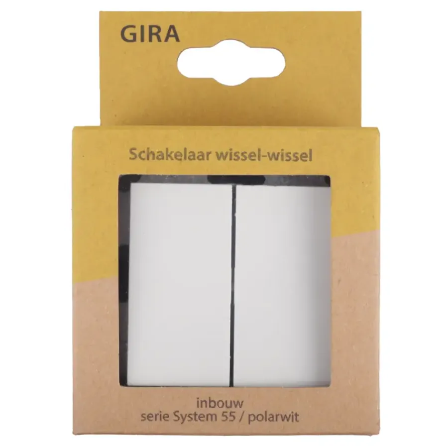 Gira ST55 inbouw wissel-/wisselschakelaar wit Clearance