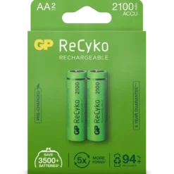 GP Batterij Oplaadbaar AA NiMH 2100mAh ReCyko 1,2V 2 Stuks