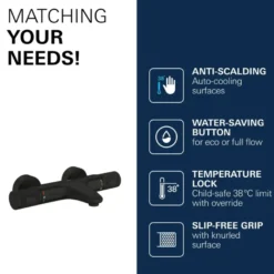 GROHE thermostatische badkraan Precision Feel mat zwart 15 cm