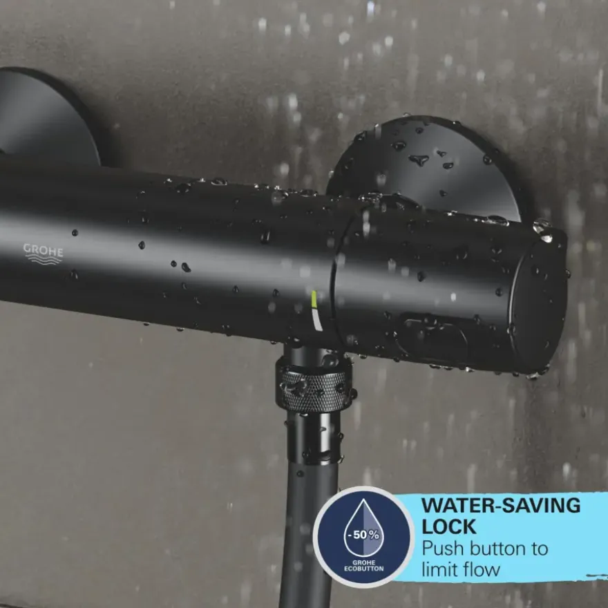 Grohe Thermostatische Badkraan Precision Trend met omstel 15cm Mat Zwart