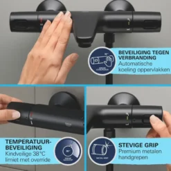 Grohe Thermostatische Badkraan Precision Trend met omstel 15cm Mat Zwart