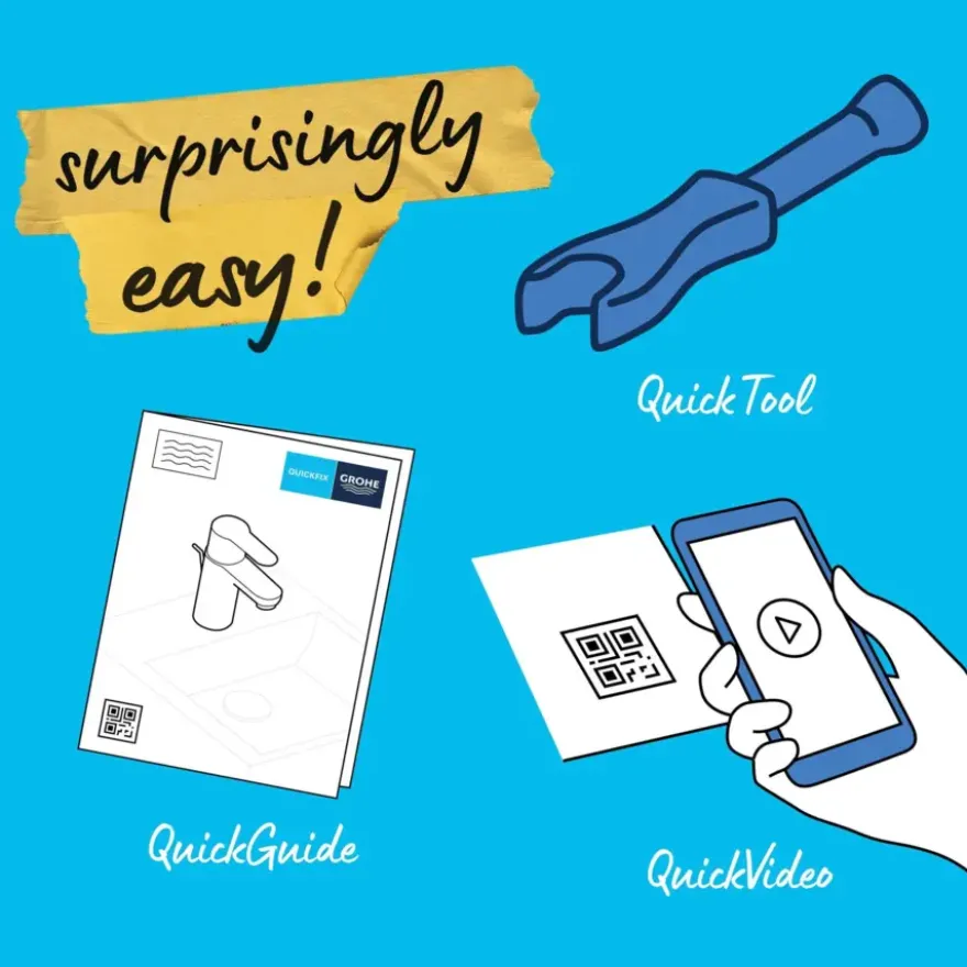 Grohe wastafelkraan Start edge S-size QuickFix chroom