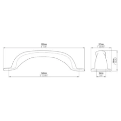 Handgreep Jade zwart 140mm