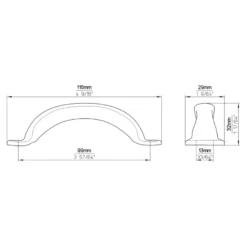 Handgreep Jade zwart 99mm