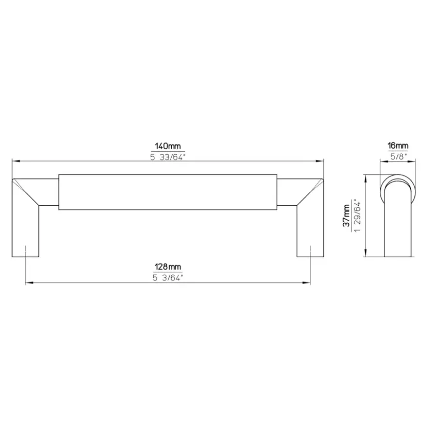 Handgreep Jara zwart 128mm