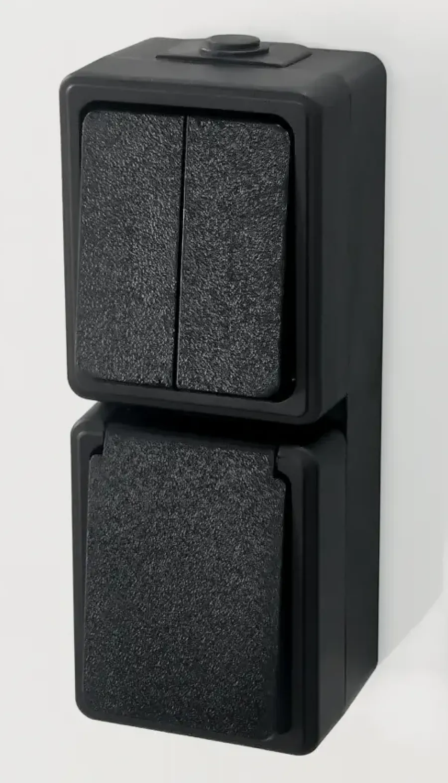 Handson opbouw combinatie stopcontact/serie schakelaar spatwaterdicht zwart Sale