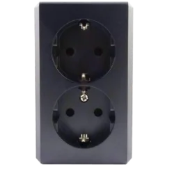 Handson Opbouw Dubbel Geaard Stopcontact Zwart Sale