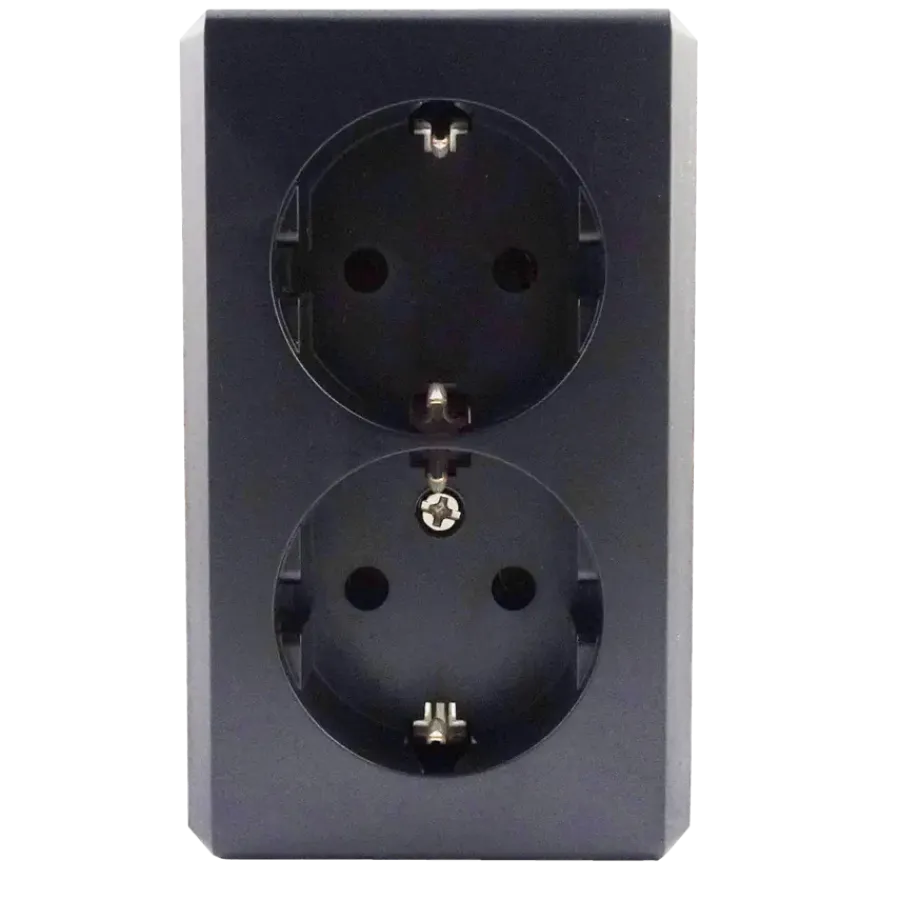 Handson Opbouw Dubbel Geaard Stopcontact Zwart Sale
