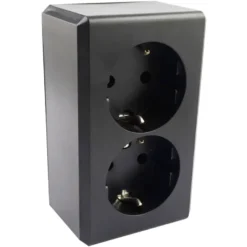 Handson Opbouw Dubbel Geaard Stopcontact Zwart Sale