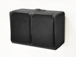 Handson Opbouw Stopcontact 2-voudig RA Spatwaterdicht Zwart Clearance