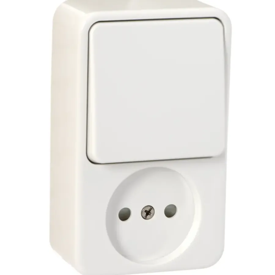 Handson Opbouw wandcontactdoos met schakelaar wit Sale