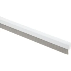 Handson tochtstrip wit aluminium 93 cm met grijze borstel New