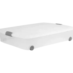 Iris Bedrollerbox click 50 liter transparant met grijze clips inclusief deksel