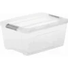 Iris opbergbox Click New Top box 15 liter transparant met grijze clips en deksel
