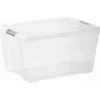 Iris opbergbox Click Topbox 45 liter transparant met grijze clips en deksel