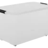 Iris Rollerbox opbergbox transparant kunststof met wieltjes 70 L