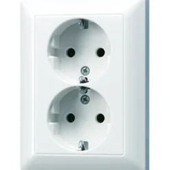 JUNG AS500 Inbouw Dubbel Geaard Stopcontact Wit Clearance