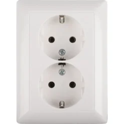 JUNG AS500 Inbouw Dubbel Geaard Stopcontact Wit Clearance