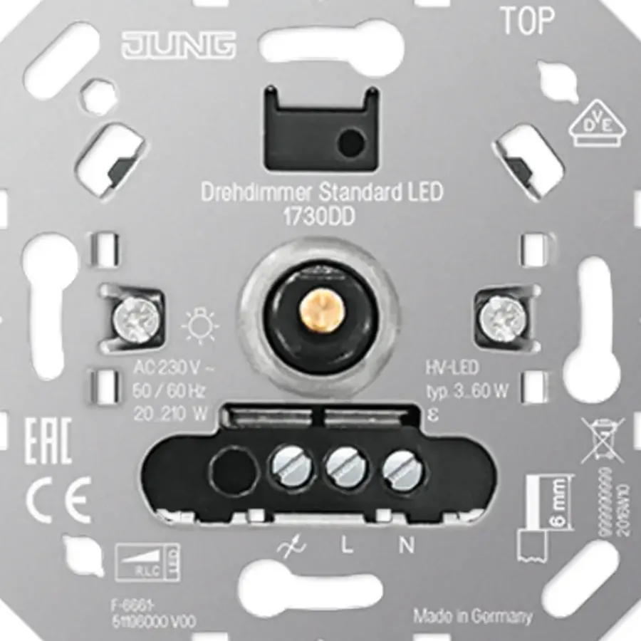 JUNG inbouwdimmer led/spaar 3-60 watt Outlet