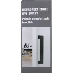 KARWEI deurgreep enkel Eddy zwart RVS Sale
