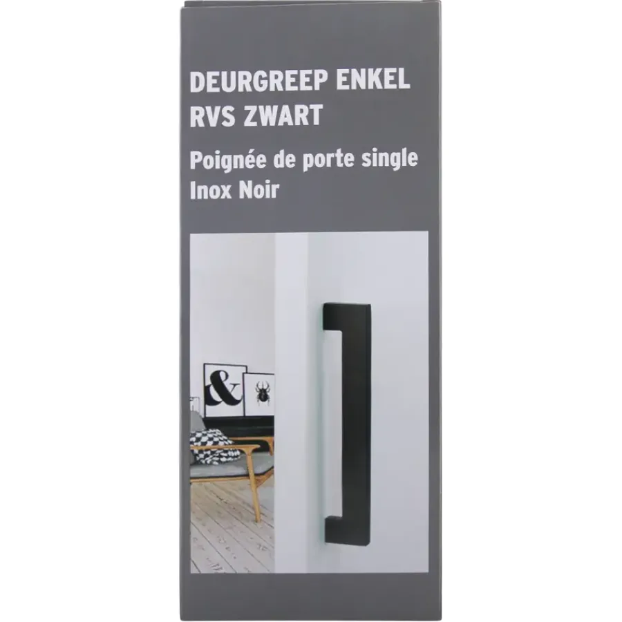 KARWEI deurgreep enkel Eddy zwart RVS Sale