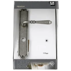 KARWEI deurkruk set Bento ovaal schild vrij-bezet sluiting 63/8 mm tin look messing Discount