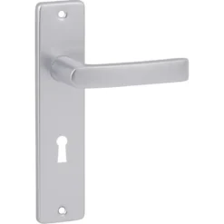 KARWEI deurkruk set Blok recht schild sleutelgat 56 mm aluminium Clearance