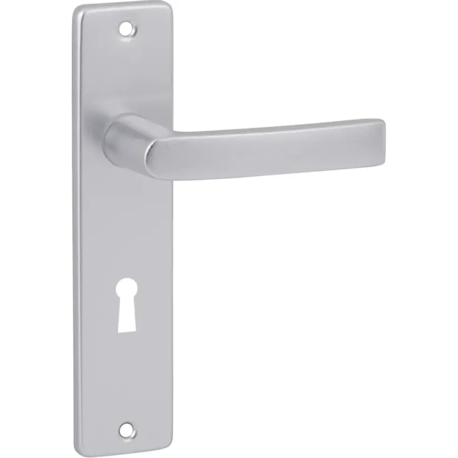 KARWEI deurkruk set Blok recht schild sleutelgat 56 mm aluminium Clearance