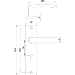 KARWEI deurkruk set Blok recht schild sleutelgat 56 mm aluminium Clearance