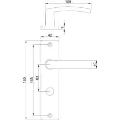 KARWEI deurkruk set Blok recht schild vrij-bezet sluiting 63/8 mm aluminium Outlet