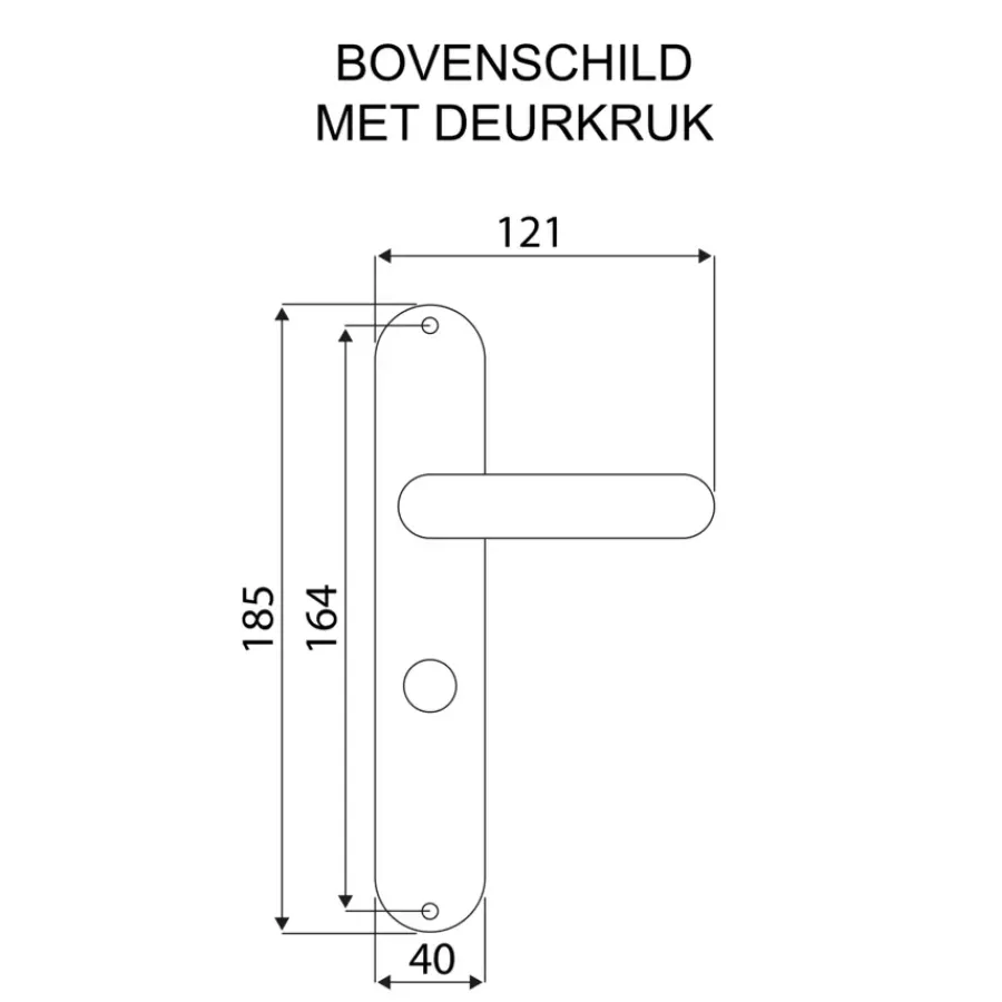 KARWEI deurkruk set Daan recht schild vrij-bezet sluiting 63/8 mm aluminium