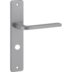 KARWEI deurkruk set Enzo recht schild vrij-bezet sluiting 63/8 mm RVS look aluminium Best