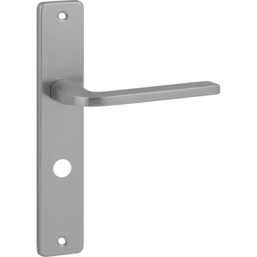 KARWEI deurkruk set Enzo recht schild vrij-bezet sluiting 63/8 mm RVS look aluminium Best