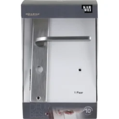 KARWEI deurkruk set Enzo recht schild vrij-bezet sluiting 63/8 mm RVS look aluminium Best