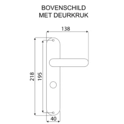 KARWEI deurkruk set Enzo recht schild vrij-bezet sluiting 63/8 mm RVS look aluminium Best