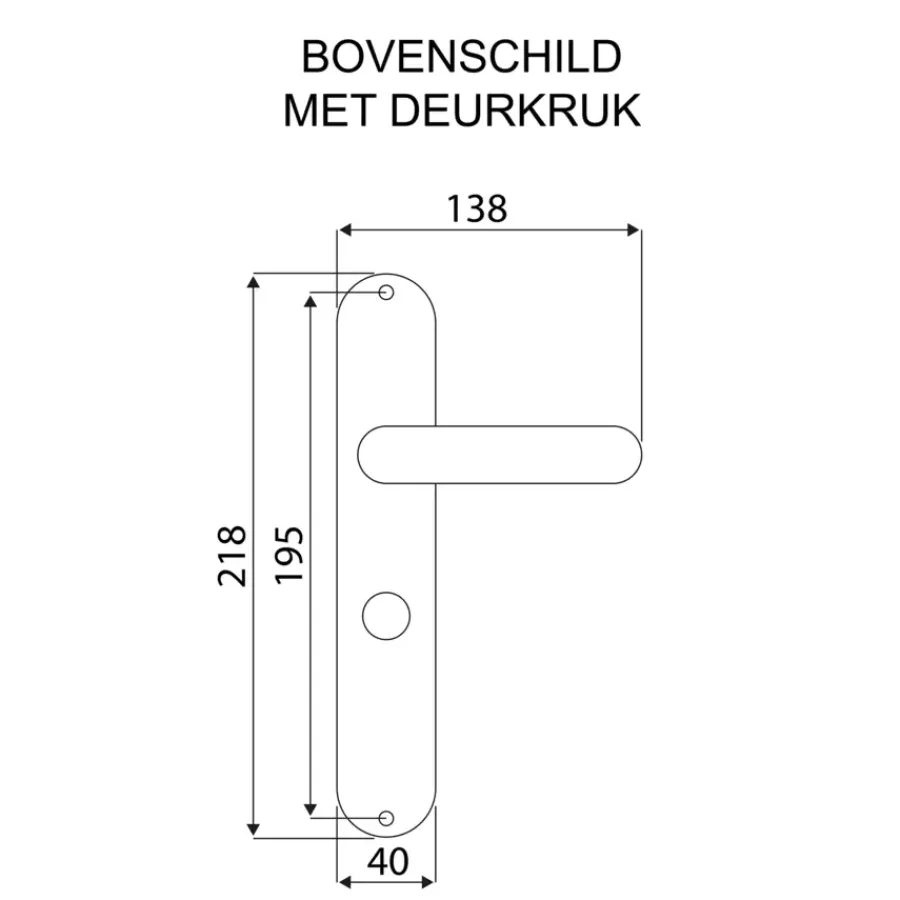 KARWEI deurkruk set Enzo recht schild vrij-bezet sluiting 63/8 mm RVS look aluminium Best