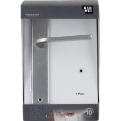 KARWEI deurkruk set Enzo recht blind schild RVS look aluminium Clearance