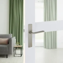KARWEI deurkruk set Enzo recht blind schild RVS look aluminium Clearance