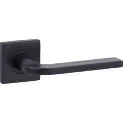 KARWEI deurkruk set Enzo vierkant rozet zwart aluminium Best