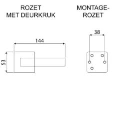 KARWEI deurkruk set Enzo vierkant rozet zwart aluminium Best