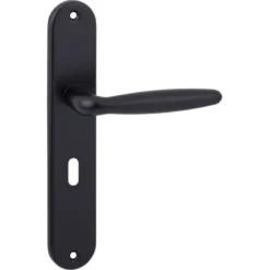 KARWEI deurkruk set Eros ovaal schild sleutelgat 56 mm zwart aluminium Outlet