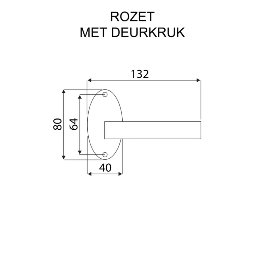 KARWEI deurkruk set Eros ovaal rozet zwart aluminium Online
