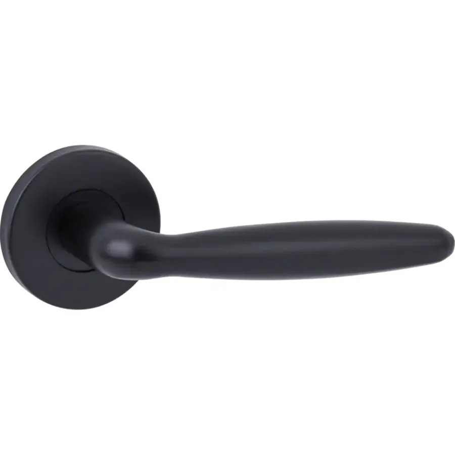 KARWEI deurkruk set Eros rond rozet zwart aluminium Outlet