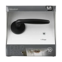 KARWEI deurkruk set Eros rond rozet zwart aluminium Outlet