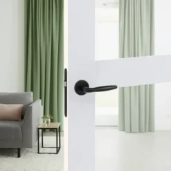 KARWEI deurkruk set Eros rond rozet zwart aluminium Outlet