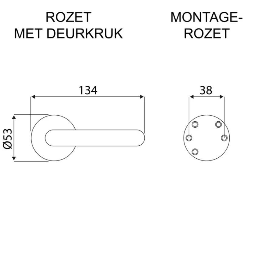 KARWEI deurkruk set Eros rond rozet zwart aluminium Outlet